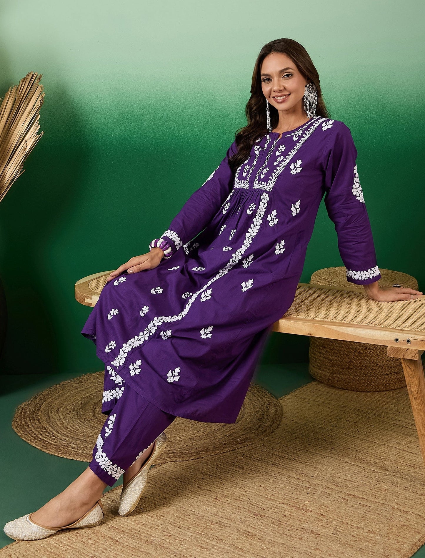 Fatima Chikankari Co-ord Palazzo and Kurta Set