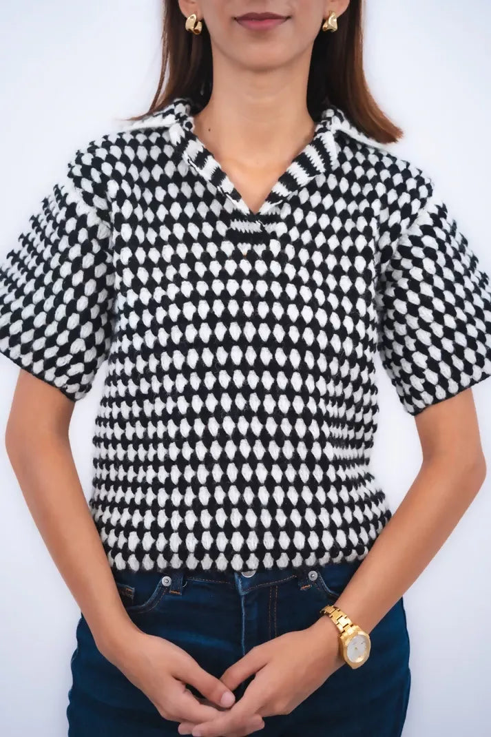 Adam Black and White Checkered Shirt