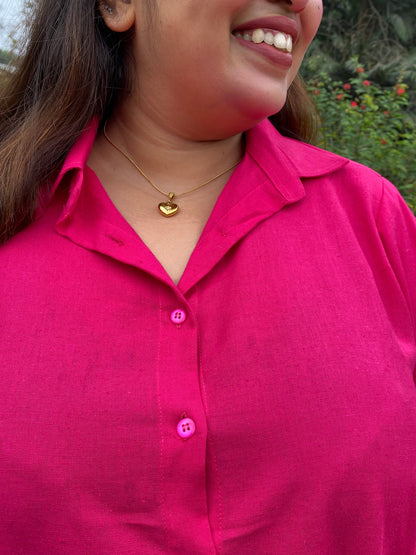 Anjali Hot Pink Cotton Shirt