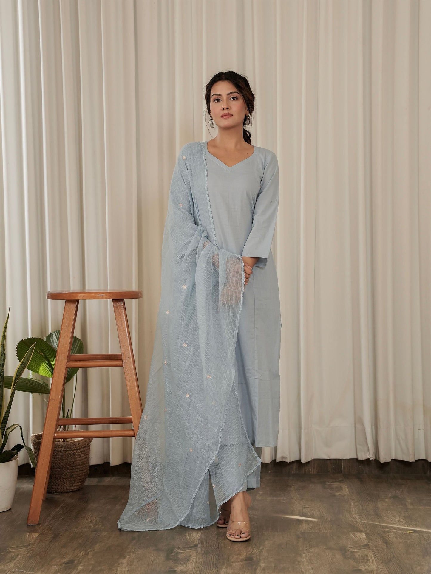 Rabia Embroidered Hand-dyed Cotton Suit Set