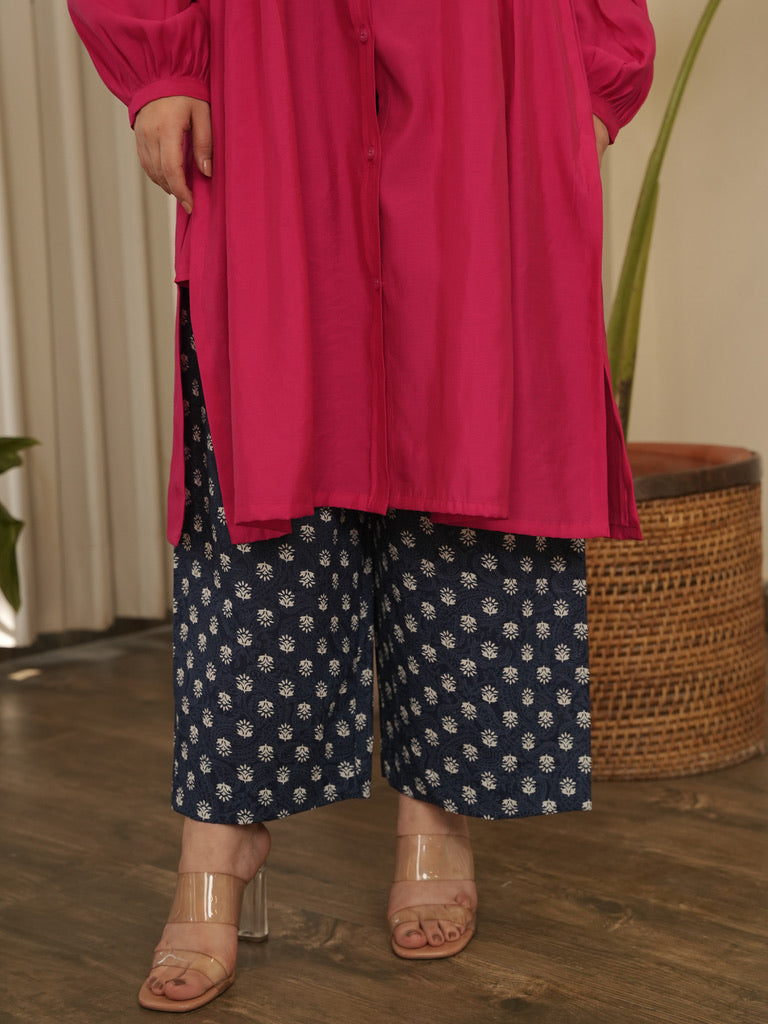 Aayat - Pintuck Flared Kurta with Block Print Pants