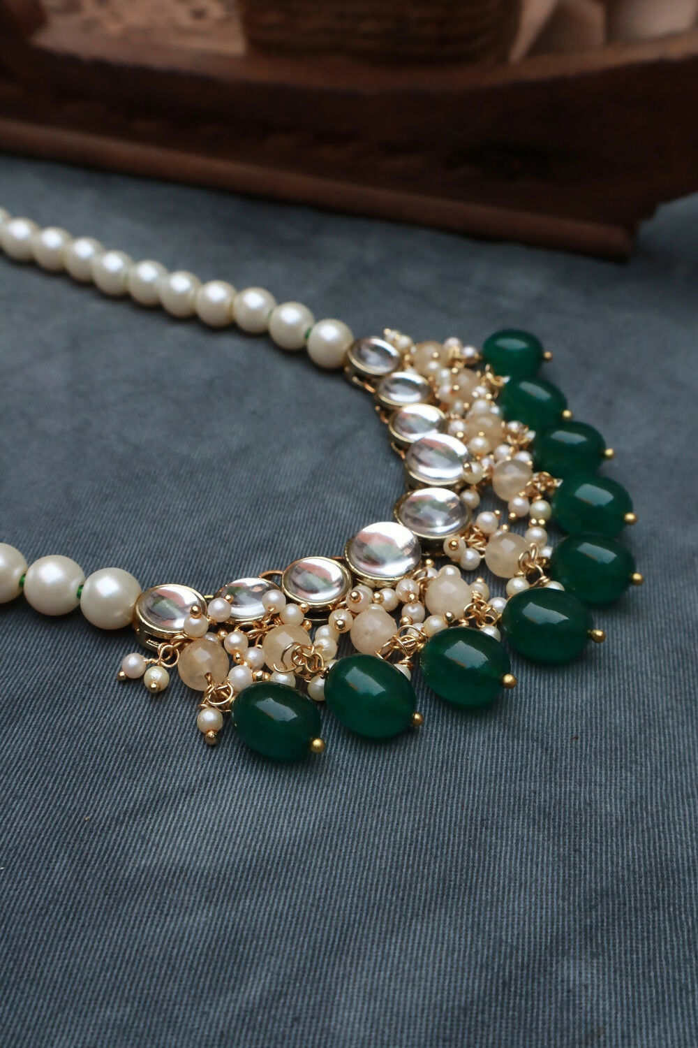 Stone and Kundan Long Necklace