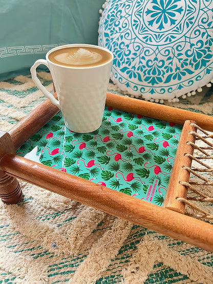 Green Flamingo Serving Khatiya Tray