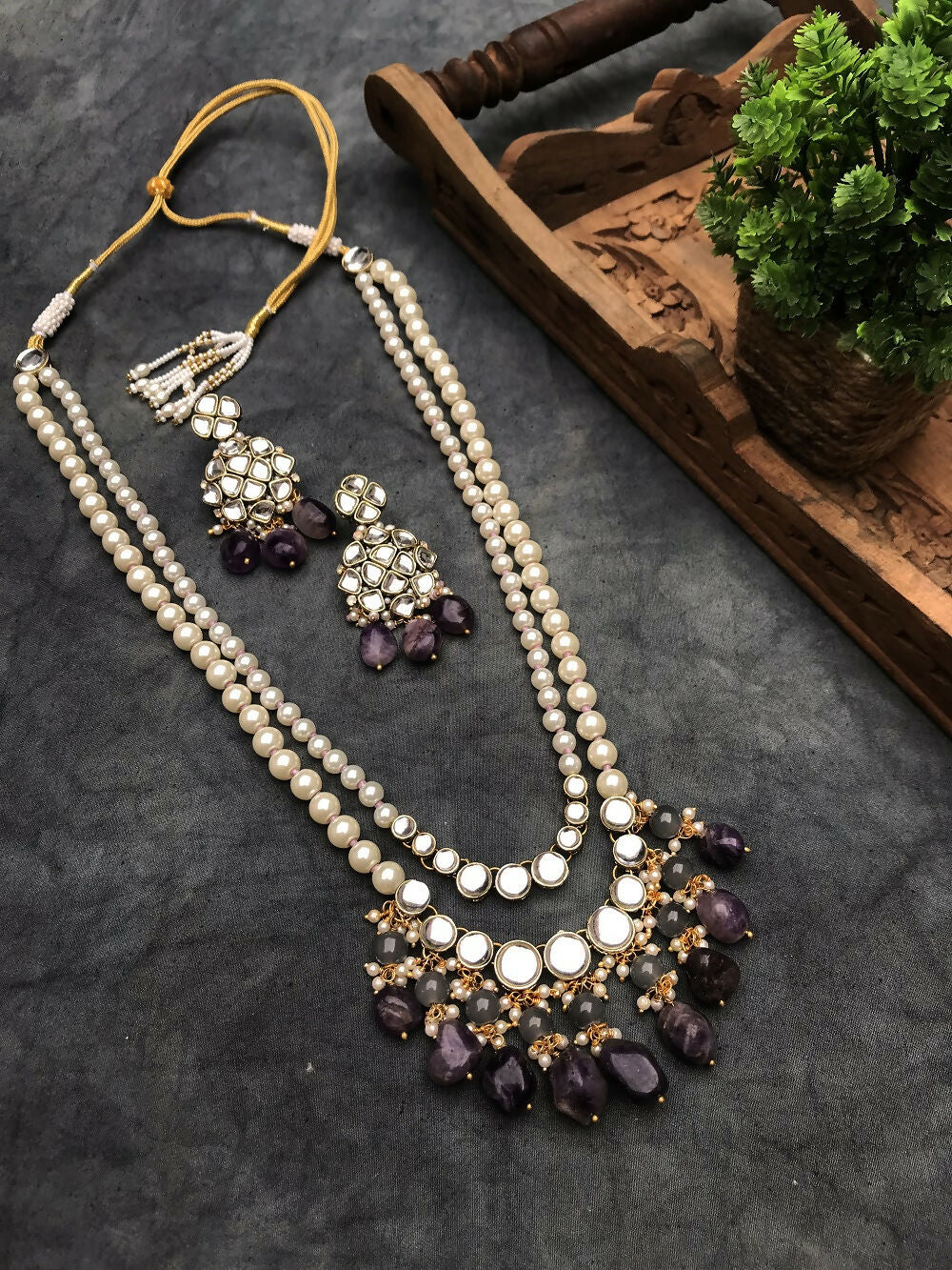 Kundan Long Layered Necklace Set