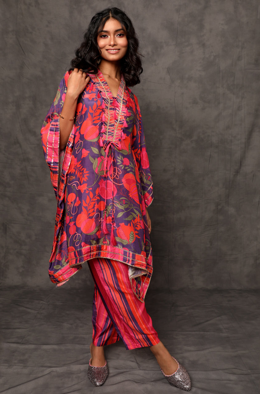 Masakali Amber/Cyber Grape Two Piece Kaftan Set