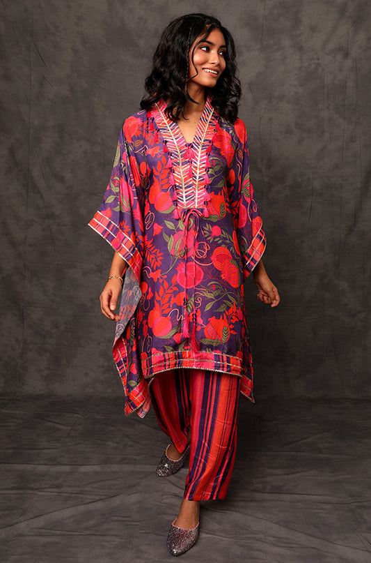 Masakali Amber/Cyber Grape Two Piece Kaftan Set