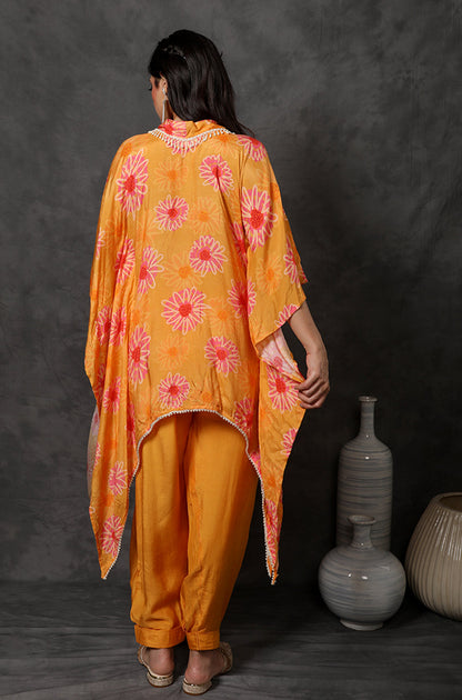 Masakali Mikado Yellow/Sky BlueTwo Piece Kaftan Set