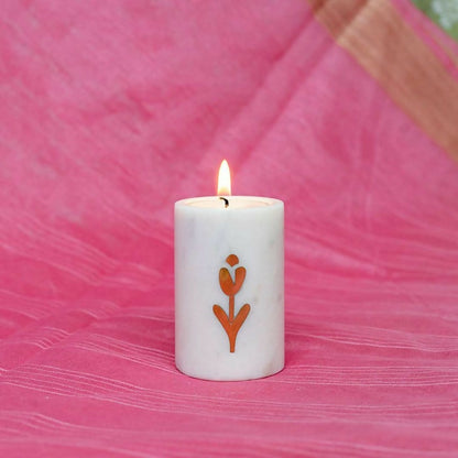 Atrangi Tulip Marble Candle Holder