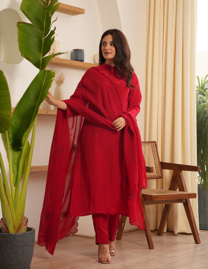 Bloosom Hand-dyed Silk Straight Suit Set