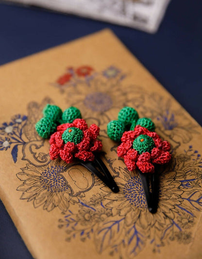 Flower Hair Clips Set Loopy Teardrop