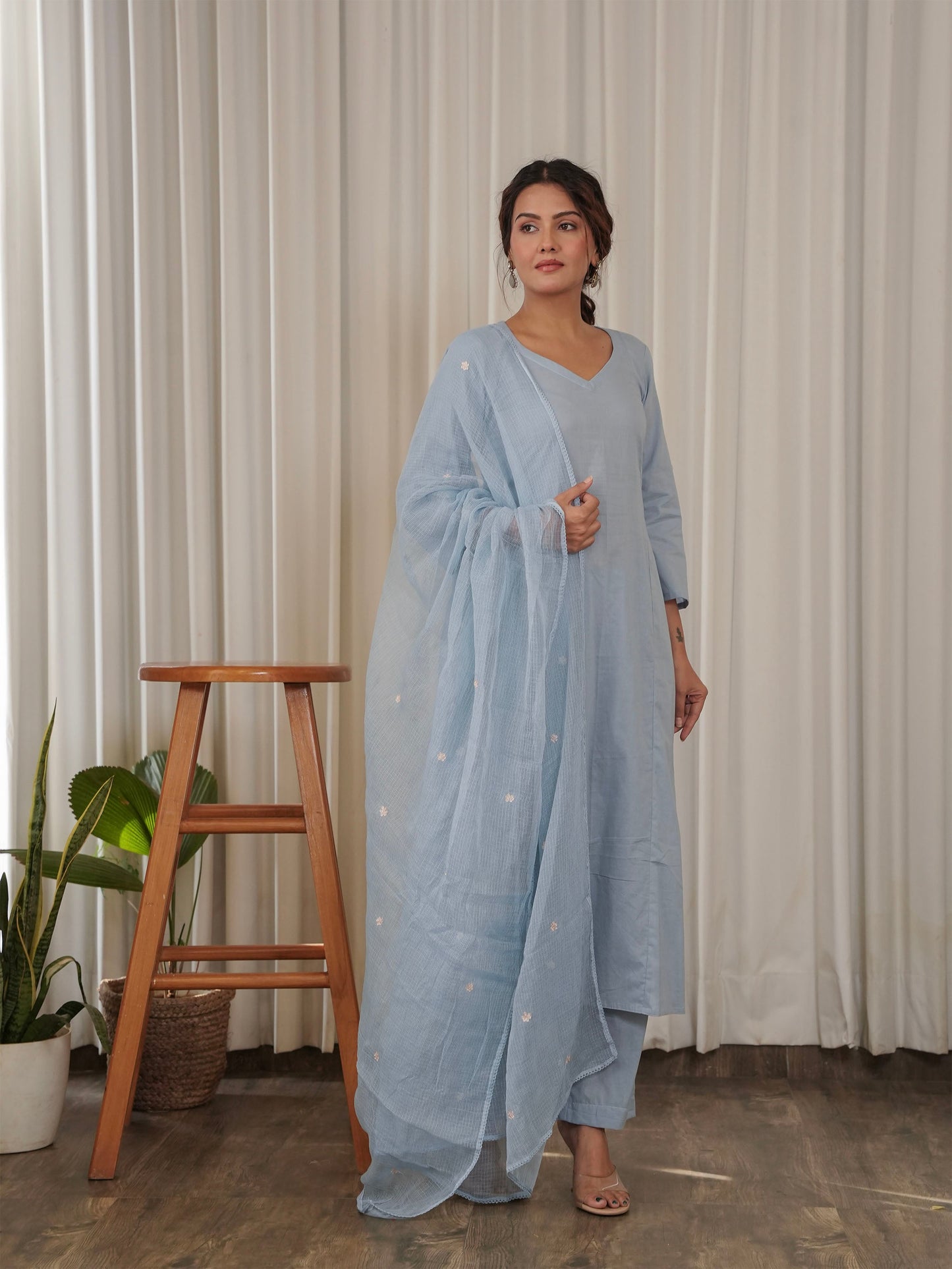 Rabia Embroidered Hand-dyed Cotton Suit Set