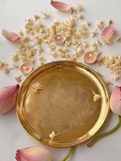 Brass Lotus Thali