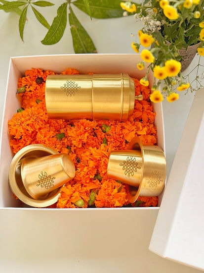 Kolam Brass Filter Davra Coffee Set