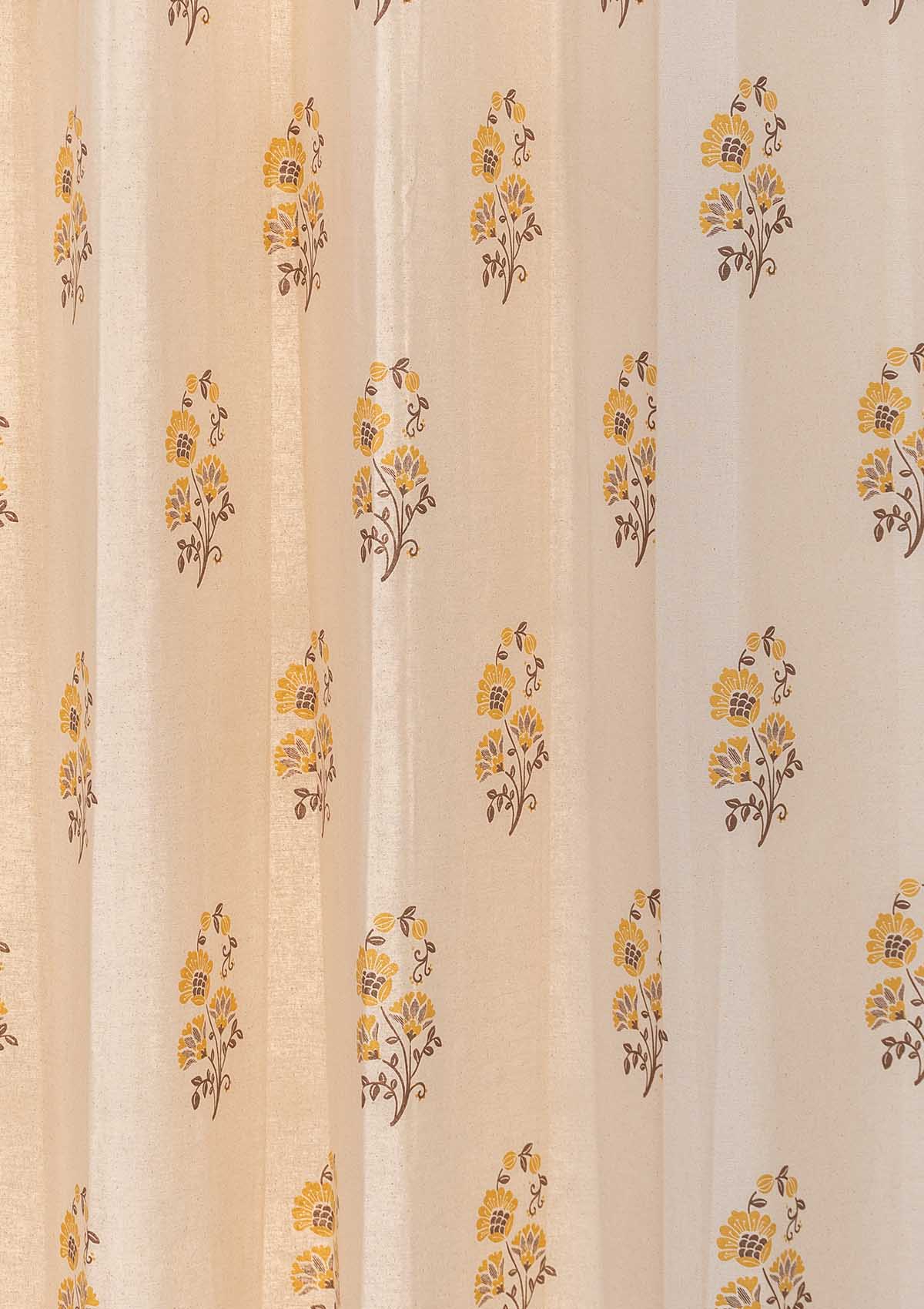 Room Darkening - Indus Amber Cotton Curtain