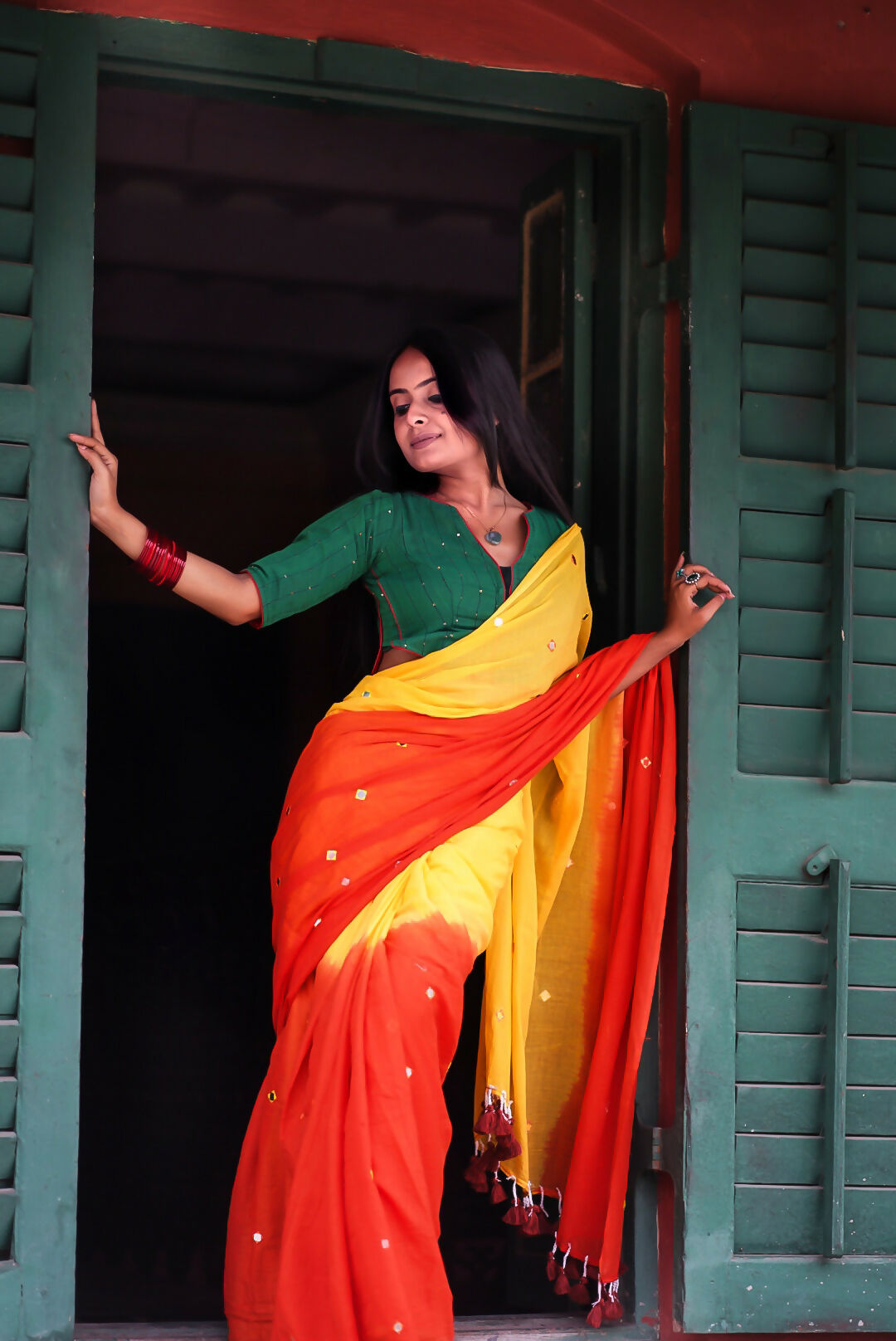 Yellow the Queen Mulmul Saree