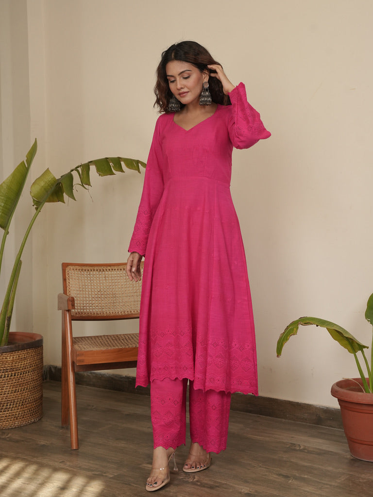 Rani Gulaab Cotton Kurta Set