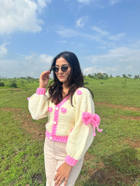 Pink HandBow Victoria Cardigan