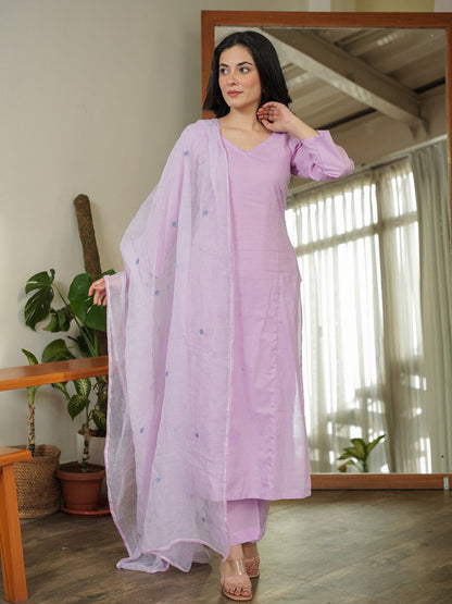 Rabia Embroidered Hand-dyed Cotton Suit Set