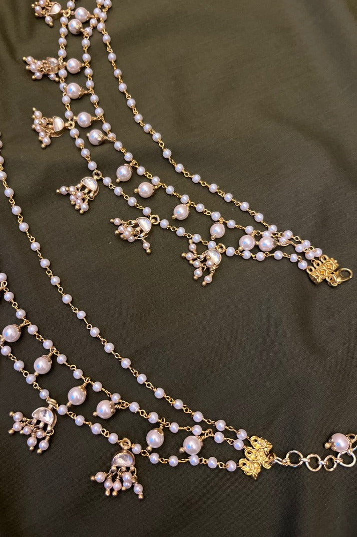 Kundan Moti Chain Payal Pair