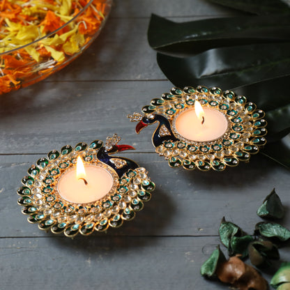 Peacock Festive Diya