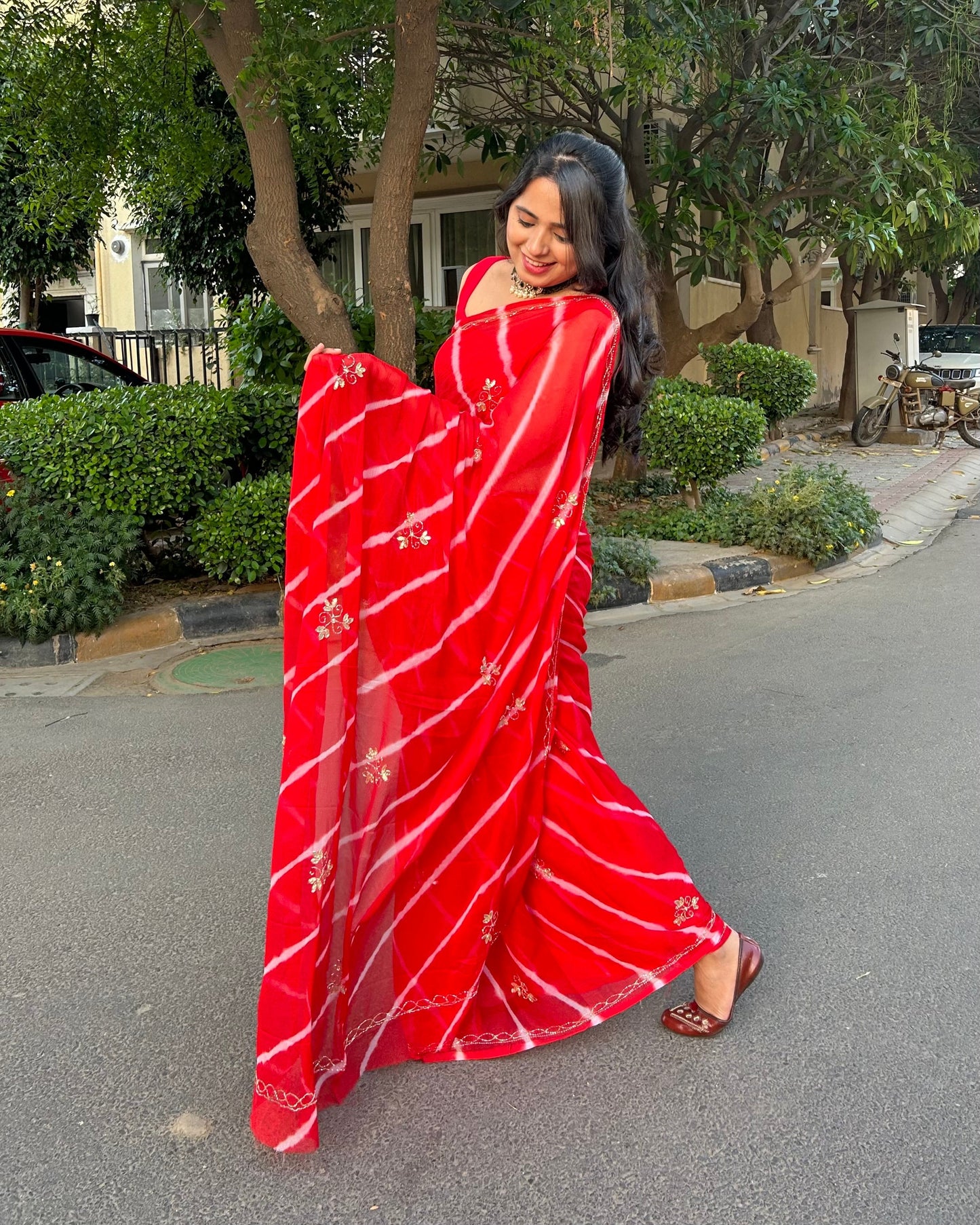 Lehariya Pure Chiffon Saree