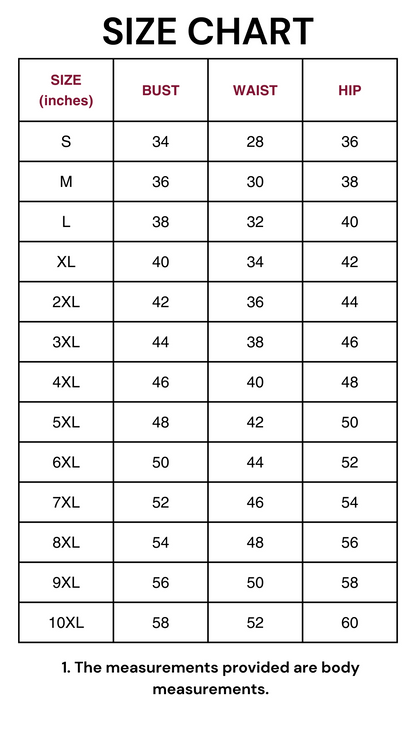 the - size chart