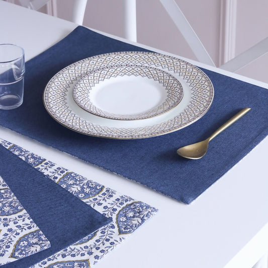 Morning Dew Wipeable & Reversible Cotton Placemats