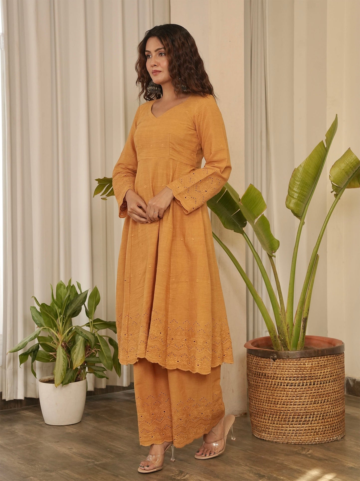 Gulaab Solid Cotton Kurta Set