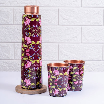 Copper Bottle and Tumblers - Gift Set 4