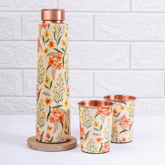 Copper Bottle and Tumblers - Gift Set 4