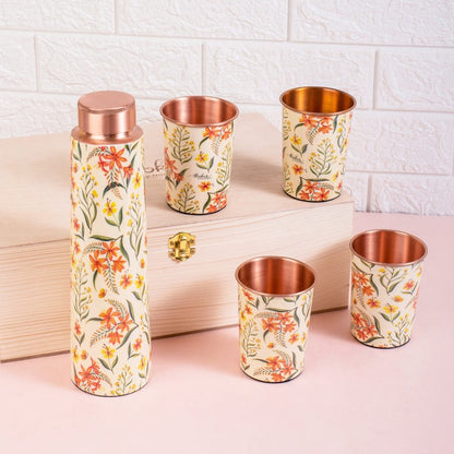 Copper Bottle and Tumblers - Gift Set 2