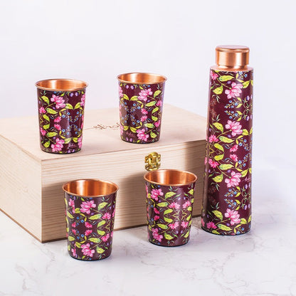 Copper Bottle and Tumblers - Gift Set 2