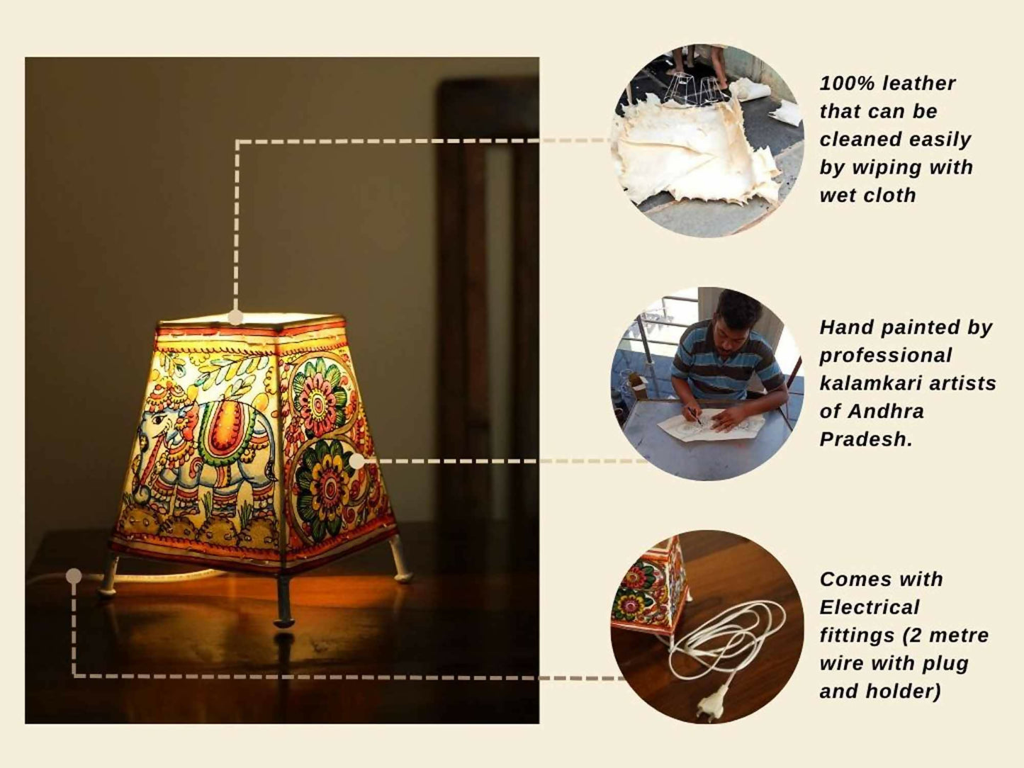 Leather Lamp - Haathi