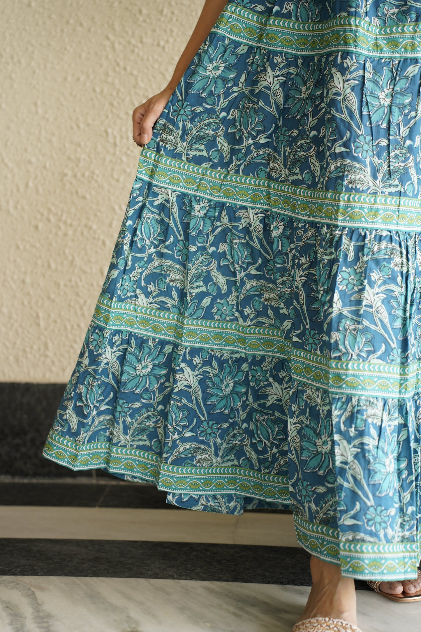 Jheel Turquoise Printed Dress