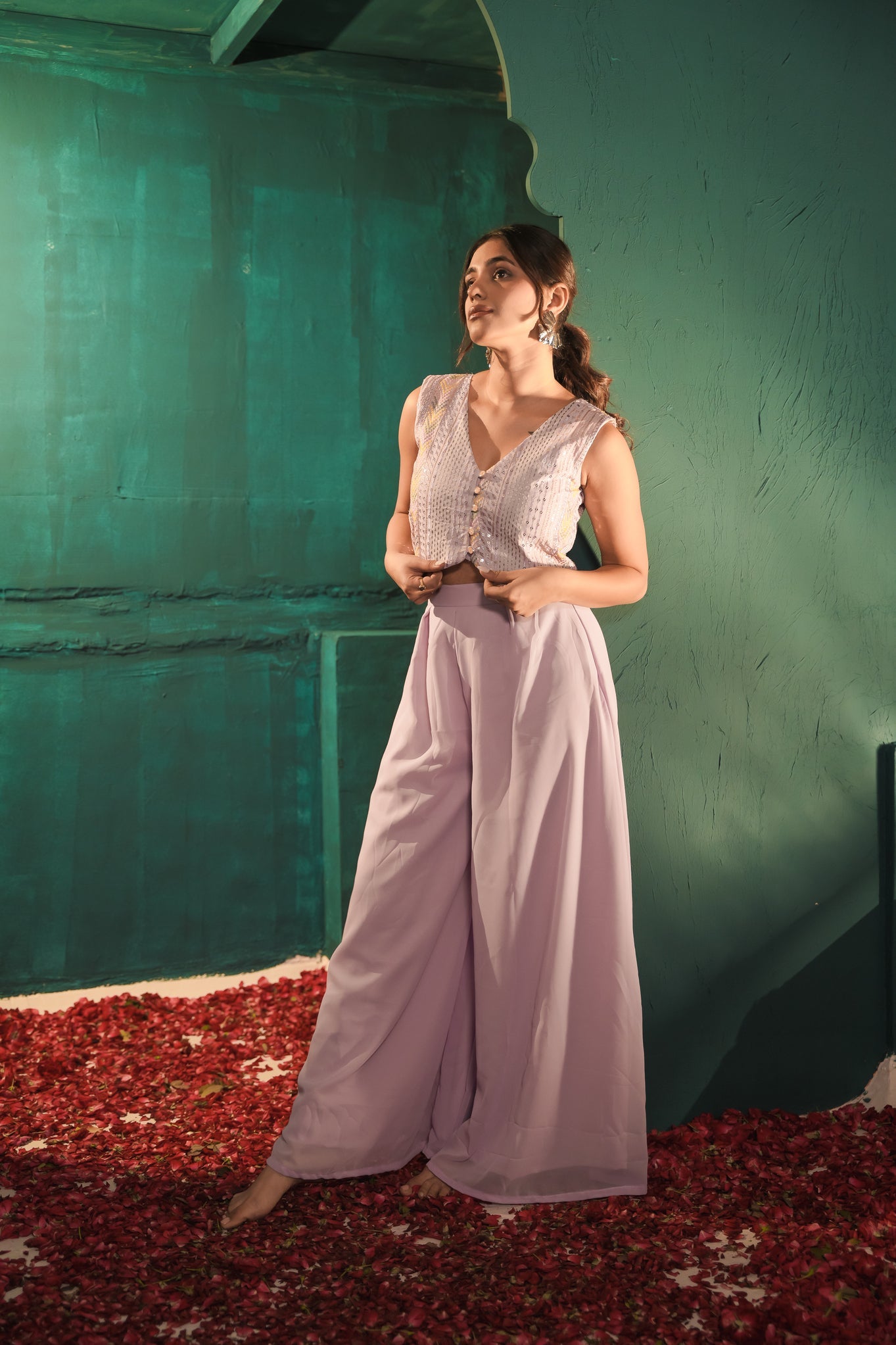 Shanaya Lavender Koti & Palazzo Set
