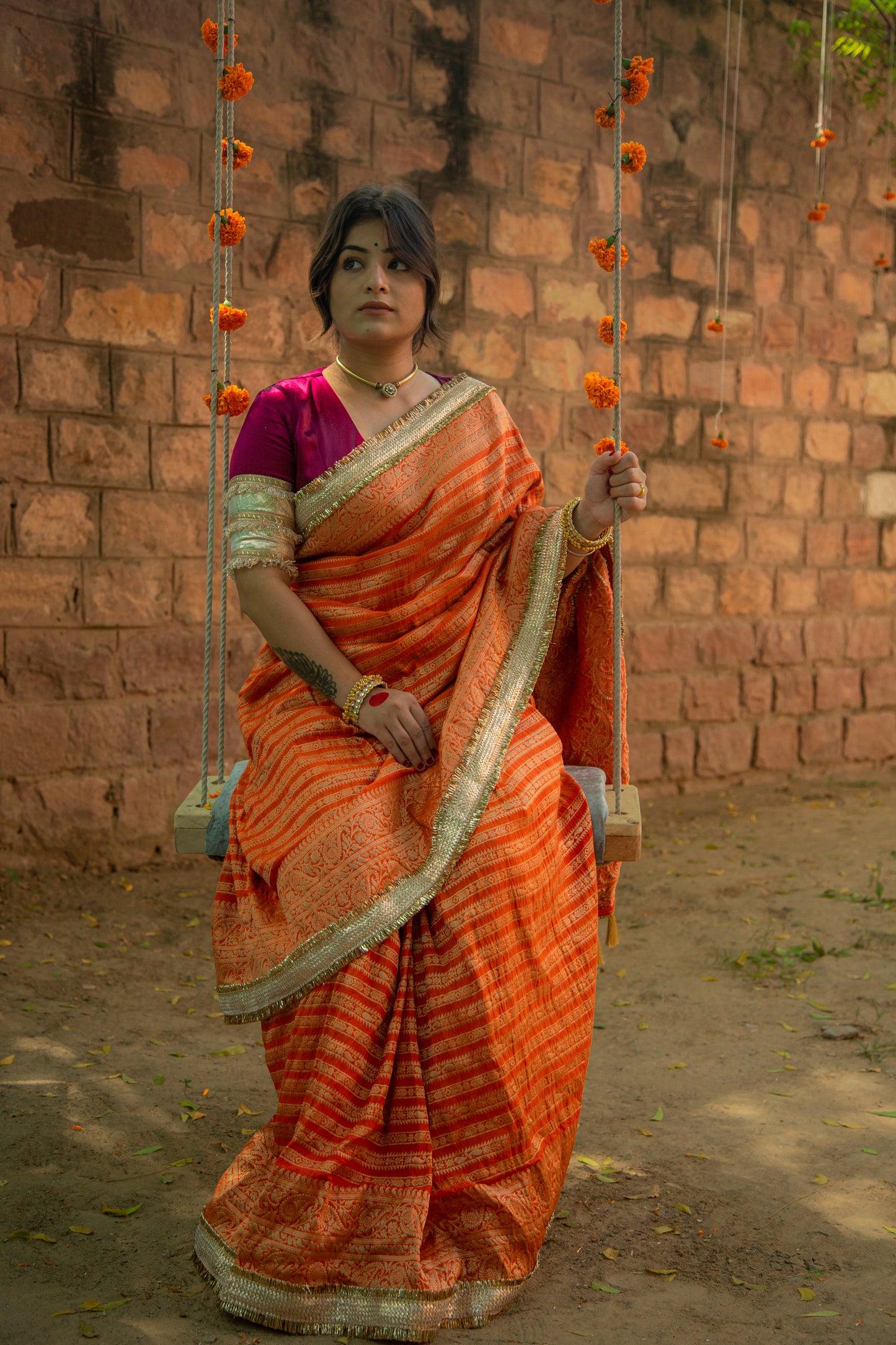 Orange Aayat Saree