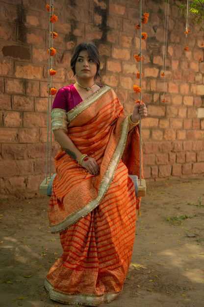 Orange Aayat Saree