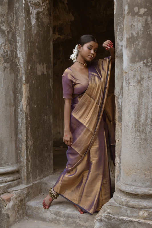 Alpadma Dual Tone Tissue Saree