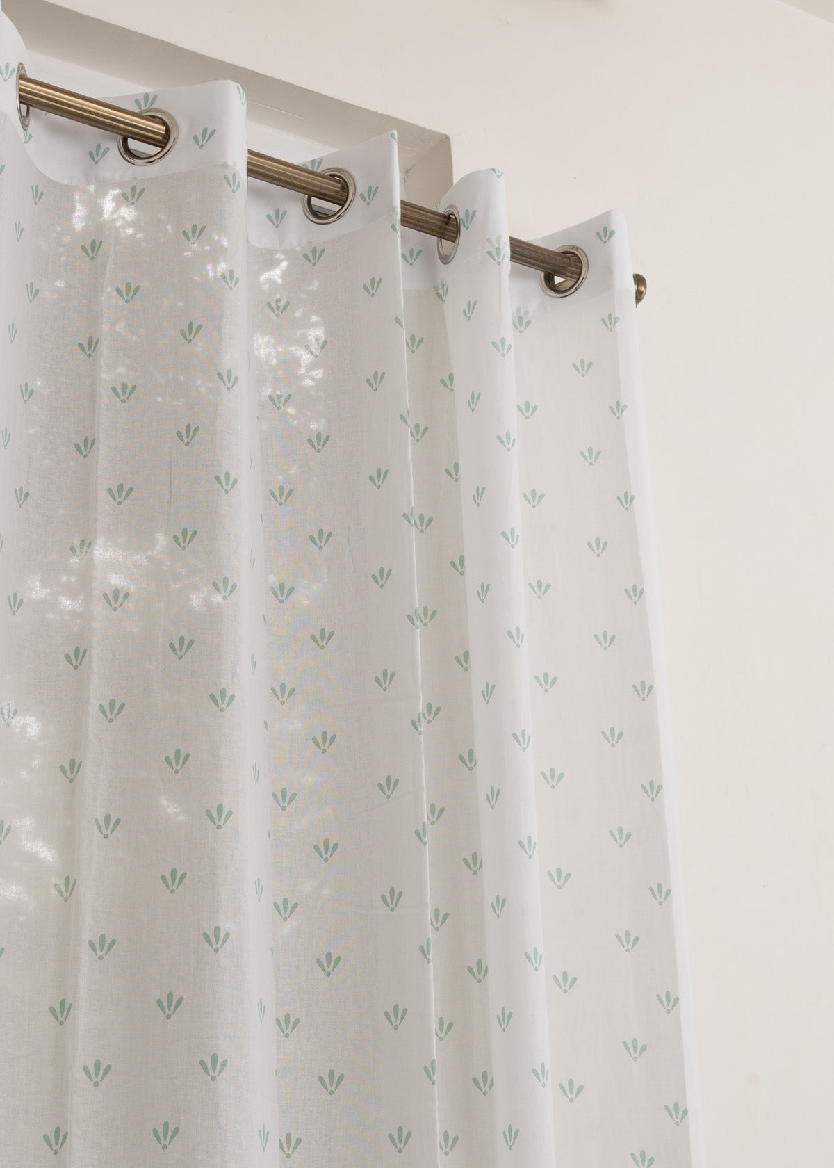 Light Filtering - Blue Aniseed Cotton Sheer Curtain