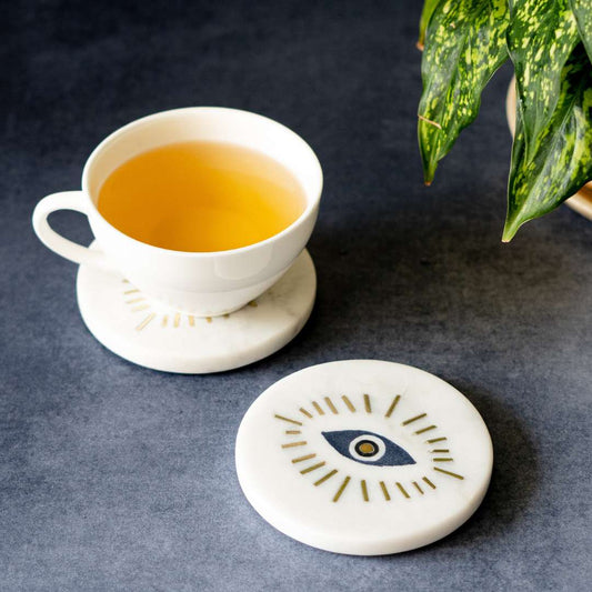 Evil Eye Marble Coaster (Set Of 4)