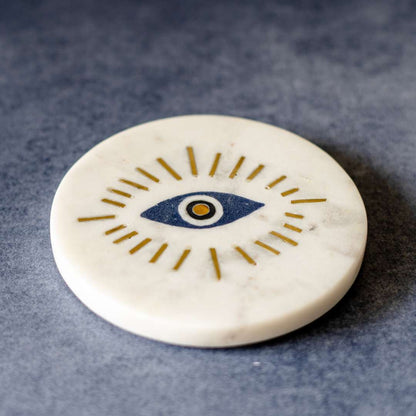 Evil Eye Marble Coaster (Set Of 4)