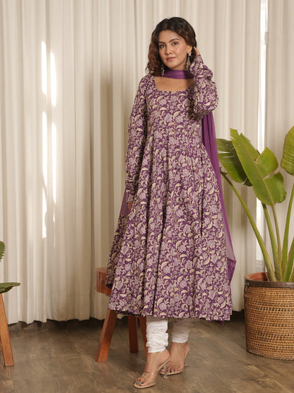 Aish Block Print Anarkali Set