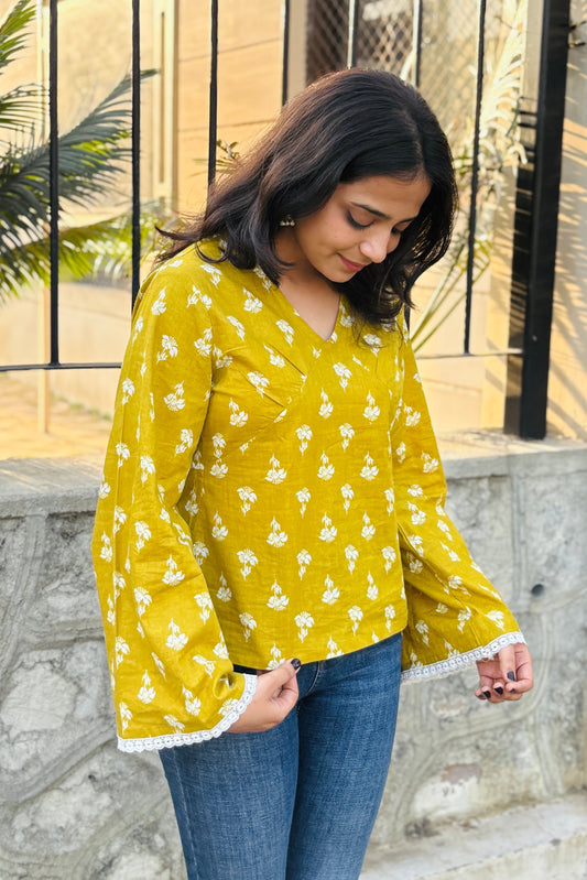 Mehrakha Bell Sleeve Top