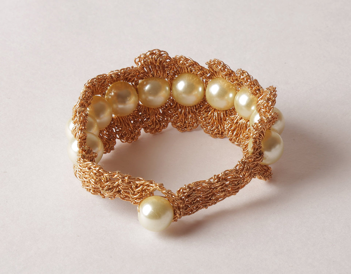 Handmade Metallic Finish Pearl Bracelet