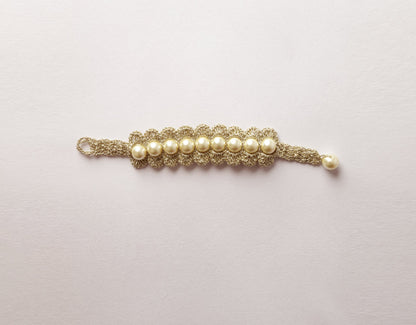 Handmade Metallic Finish Pearl Bracelet