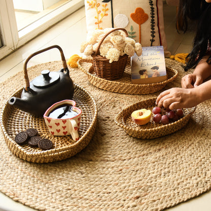 Cane Tray Oval Set of Three