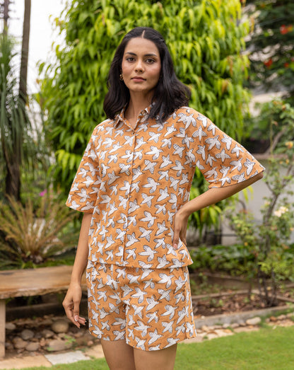 Chidiya Udd Shortees - Soft Cotton Shirt & Shorts Set