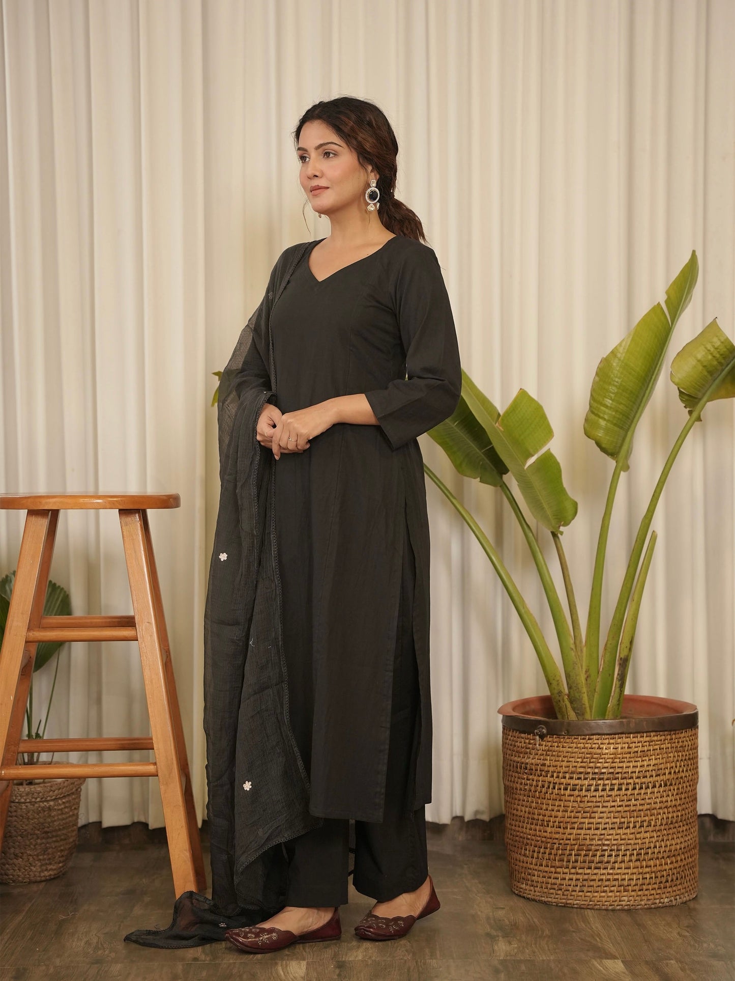 Rabia Embroidered Hand-dyed Cotton Suit Set