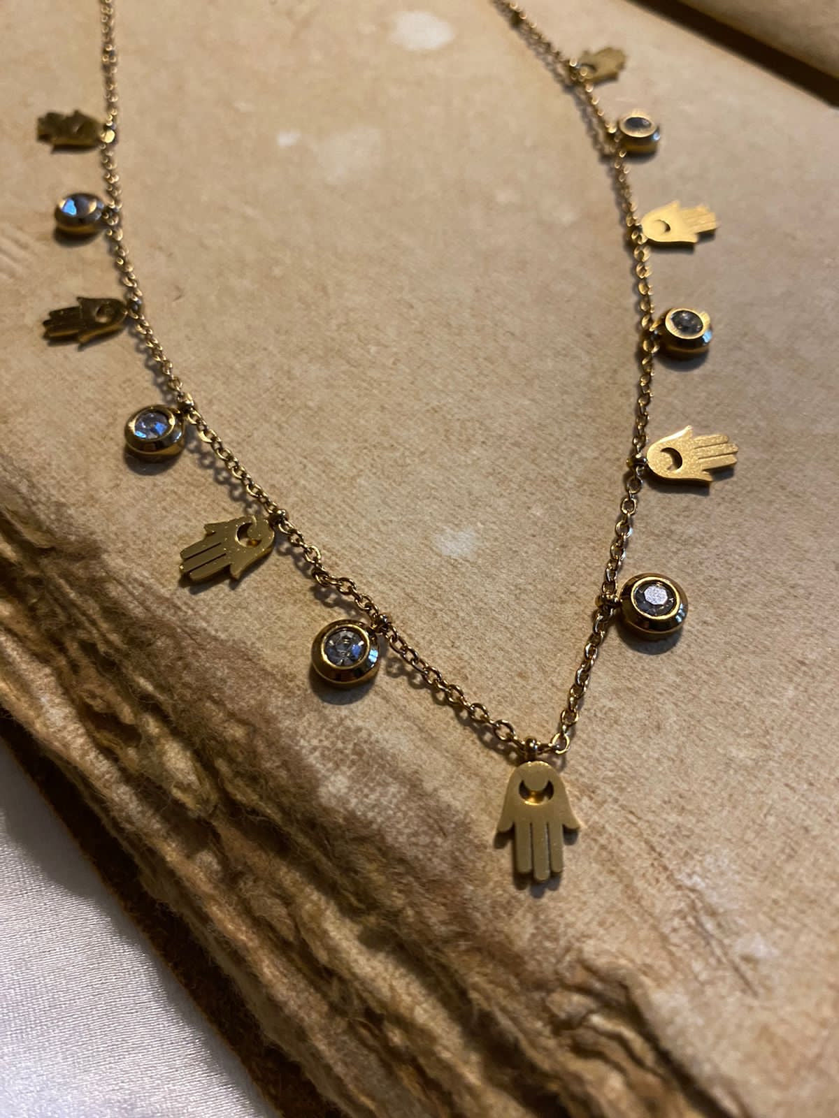 Hamsa Raksha Dangling Charms Neckpiece