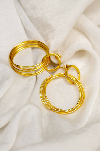 Hula Hoops Golden Earrings